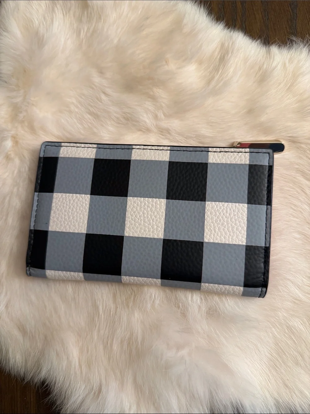 Kate Spade Bradley Gingham Print Leather Bifold Wallet NWOT